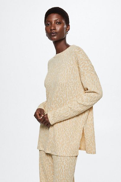 MANGO Beiges Damen-Sweatshirt 37007753