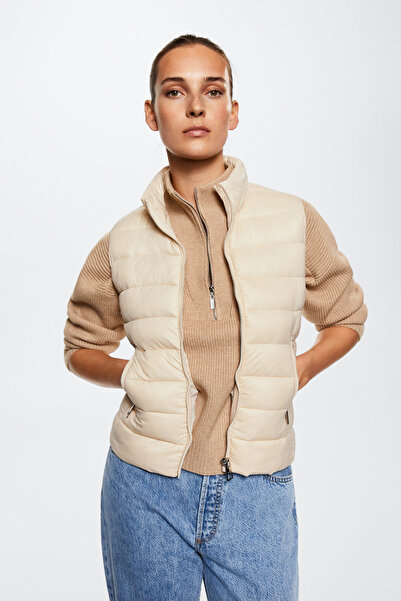 MANGO 37034378 Coats and Parkas Ecru