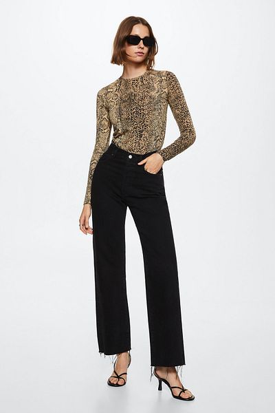 MANGO Woman Women's Dark Camel T-Shirt