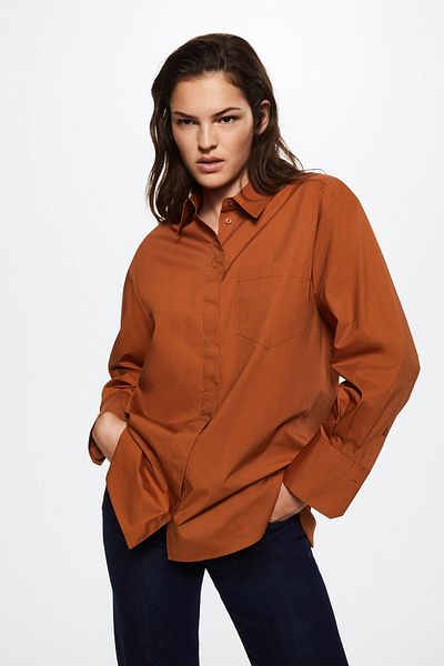 MANGO Woman Czerwona koszula damska 37034040