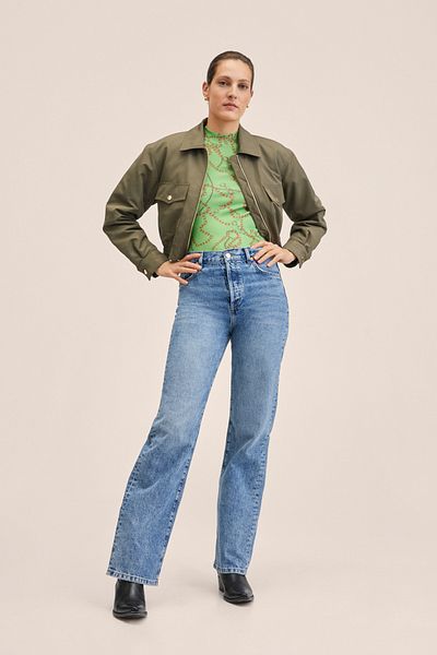 MANGO Khakifarbene Damenjacke 27033269