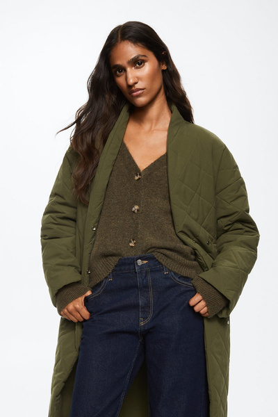 MANGO Woman Parka kaki pentru femei 37005544