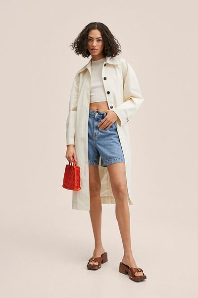 MANGO Trench de damă ecru 27084009
