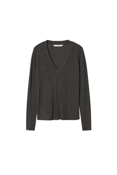 MANGO Woman Сіра жіноча футболка 37924383