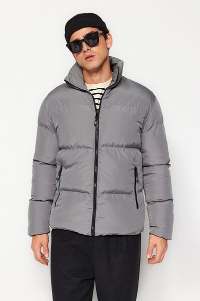 Trendyol Collection Gray Regular Fit Standard Fit Winter Puffer Jacket Tmnaw24Mo00035