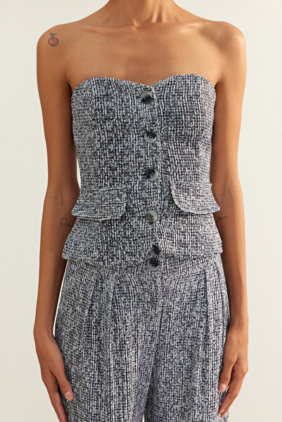 Trendyol Collection Többszínű fényes flitter flitter Bustier TPRAW24BS00028