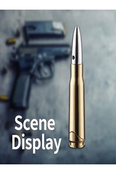 HK GİFT SHOP Yeni altın uç lazer kızılötesi açık alev mermi çakmak yaratıcı askeri Model savaş başlığı çakmak