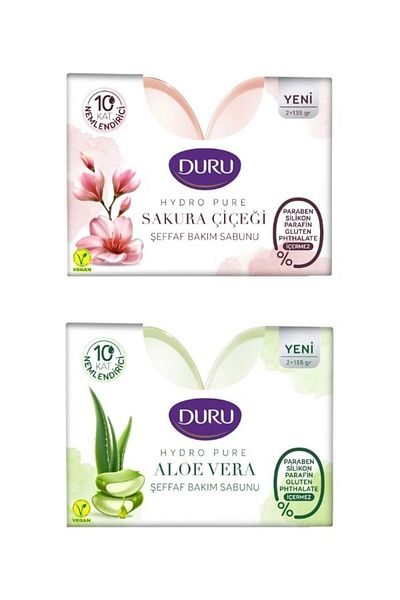 Duru Hydro Pure Sakura Flower and Aloe Vera Soap 4 Pieces Soap 540Gr