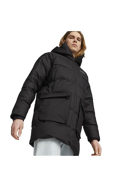 Puma Ανδρικό μαύρο παλτό με κουκούλα σε casual στυλ 67537801