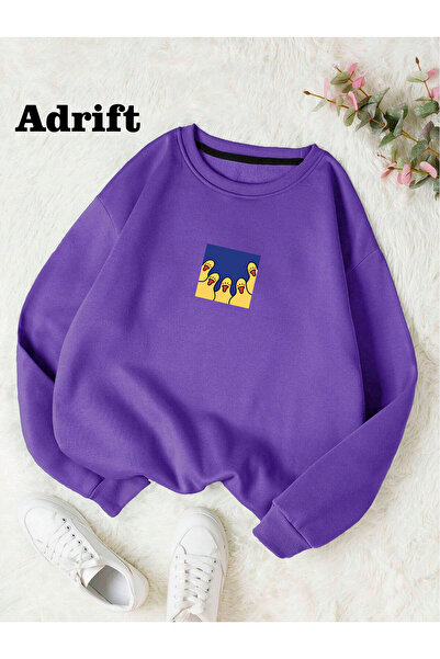 Adrift Hanorac din bumbac oversize Duck Color, mov