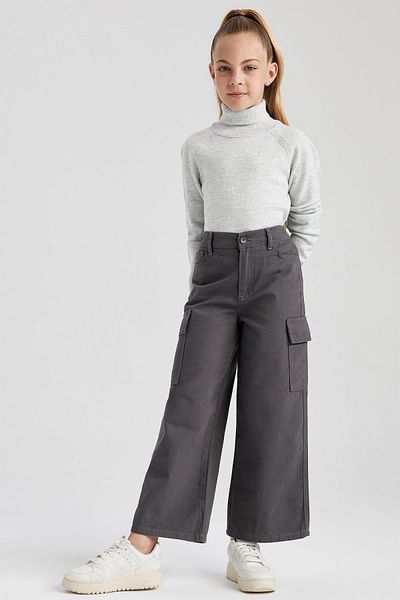 DeFacto Girl's Turtleneck Basic Plain Knitwear Sweater R1953A623Wn