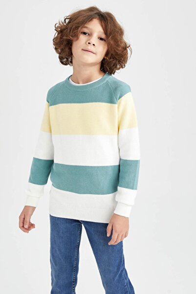 DeFacto Erkek Çocuk Regular Fit Bisiklet Yaka Triko Kazak