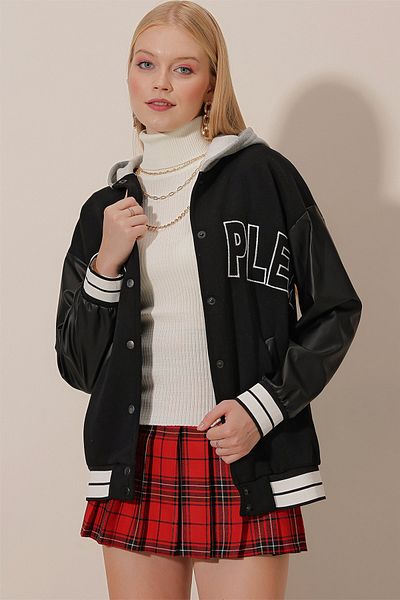 HAKKE Unisex Oversize Complex College Jacket