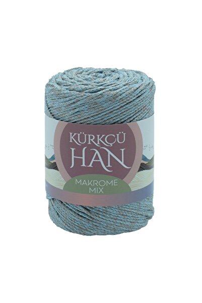 Genel Markalar Makrome Mix 200gr 120m El Örgü İpi Açık Gri-Mavi