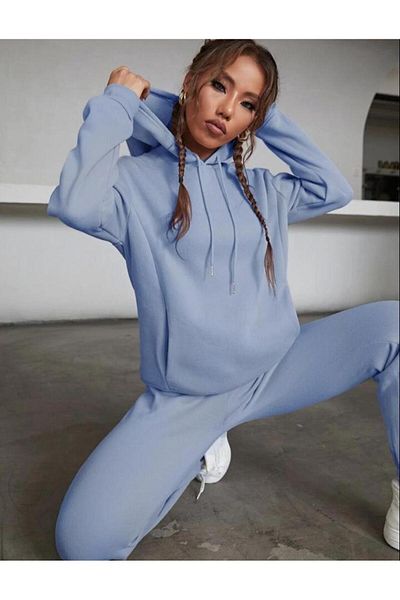 AFROGİYİM Γυναικεία μονόχρωμη φόρμα oversize