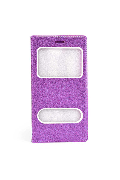 Fibaks Samsung Galaxy A3 2016 Kılıf Kapaklı Uyumlu Simli Parlak Lüks Koruyucu 360 Kapak