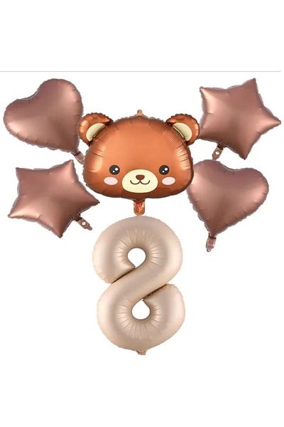 DÜVENCİ TİCARET CUTE BEAR HEAD FOIL BALLOON SET