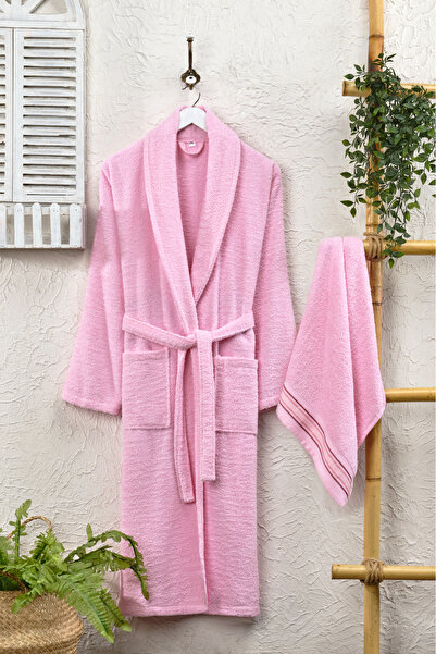 SARİNA renkli bir dünya Σετ μπουρνούζι Newline Pink Cotton 2 τεμαχίων