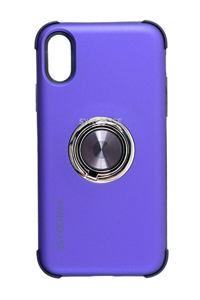 SyncCase Iphone Xr Kılıf Ile Uyumlu Telefon Kılıfı Darbeye Dayanıklı Telefon Kabı Mor