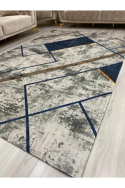 ALLGELSİN New Season Elastic Carpet Cover Decorative Washable Digital Printing Carpet Cover Modern Striped Cover