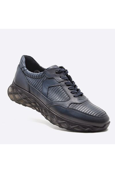 Fosco Genuine Leather Navy Blue Sneaker Men's Shoes 9828 102