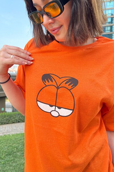 My Blog Μπλουζάκι Unisex με στάμπα Garfield πορτοκαλί Oversize