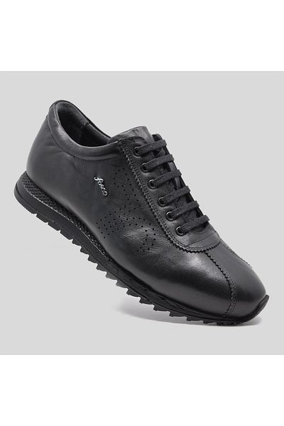 Fosco Genuine Leather Black Sports Men's Shoes 2756 306