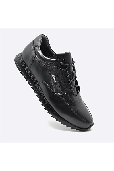 Fosco Hakiki Deri Siyah Sneaker Erkek Ayakkabı 2773 306