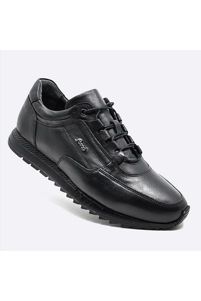Fosco Genuine Leather Black Sneaker Men's Shoes 2773 306