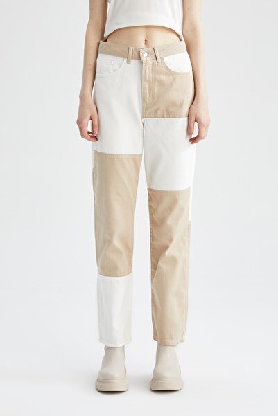 DeFacto Gabardinové kalhoty ze 100% bavlny v detailu Regular Fit