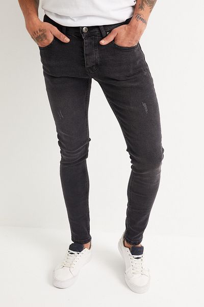 Newtime Blugi pentru bărbați Skinny Fit Lycra Antracit închis