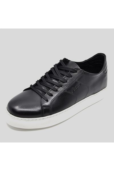 Fosco Genuine Leather Sneaker Sports Men's Shoes Black 9757