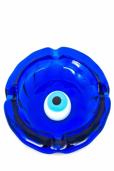 Emtory Home 1 Farfurie rotundă decorativă din sticlă cu mărgele - Scrumieră 11x11 cm