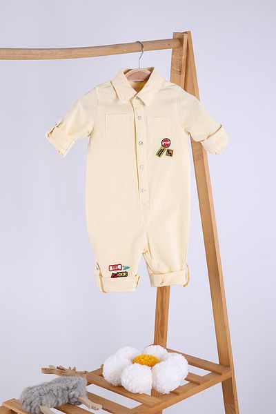 Babyhola Denim Fabric Baby Girl Jumpsuit 12304