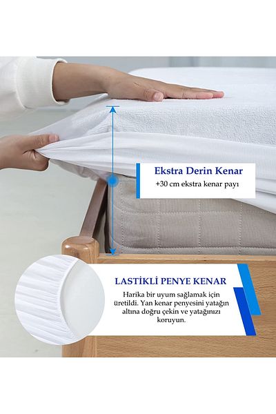 Kardelen Cotton Elastic Liquid Proof Mattress Mattress Side Surfaces Cotton Combed