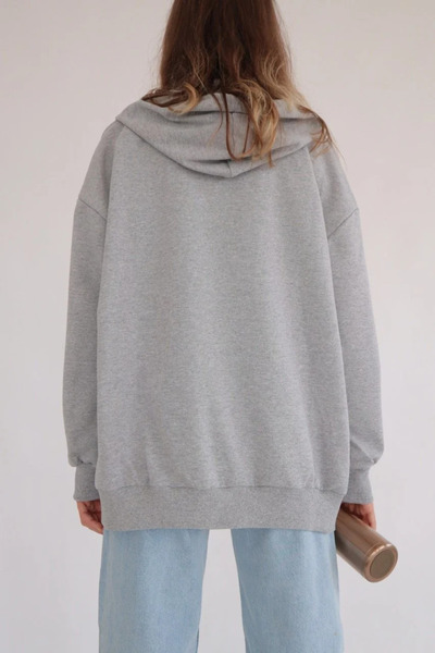 weywot Unisex Gray Zipper Cardigan