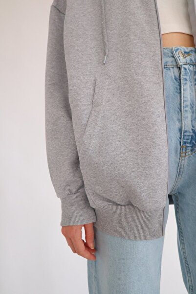weywot Unisex Gray Zipper Cardigan