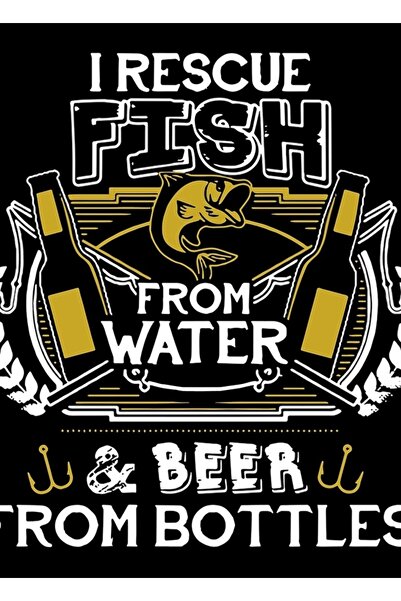 Universal Poster din lemn decorativ: Salvă-mi peștii de apă din sticlele de bere