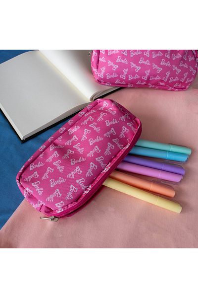 Köstebek Pink Barbie Logo Text Collage Pen Holder -mingalondon
