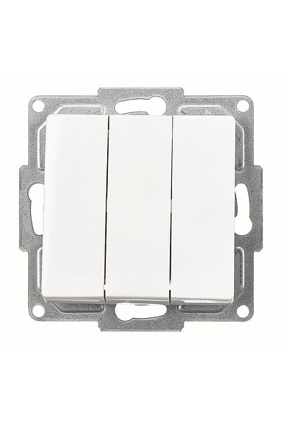 Günsan Visage White Triple Switch, Mek.- Frameless 12 Pieces