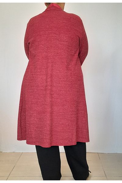 Mertcan Butik Roșu burgundă roșu șal guler tricotaj salaș jachetă de iarnă