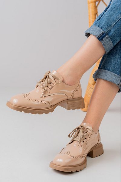 Eray Γυναικεία casual λουστρίνι με κορδόνια loafer παπούτσια