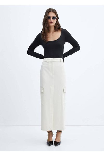 MANGO Woman Snap Fastener Crew Neck Bodysuit