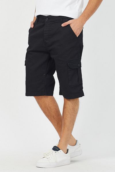 Tarz Cool Ανδρικό μαύρο σορτς Cargo Pocket Lycra