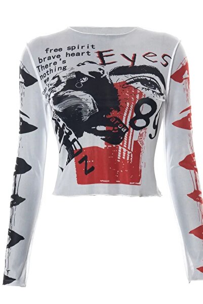 Köstebek Μακρυμάνικη περικοπή Grunge Punk Marginally Printed