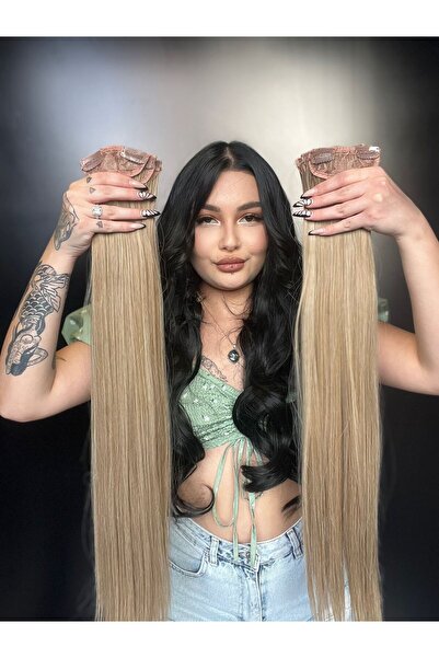 Suzan Peruk Set de 8 agrafe drepte - Caramel Platinum cu reflexii