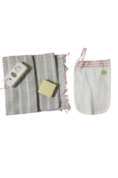 CNGZSHOP Peshtemal, săpun natural cu ulei de măsline, exfoliant, set de 4 pen...