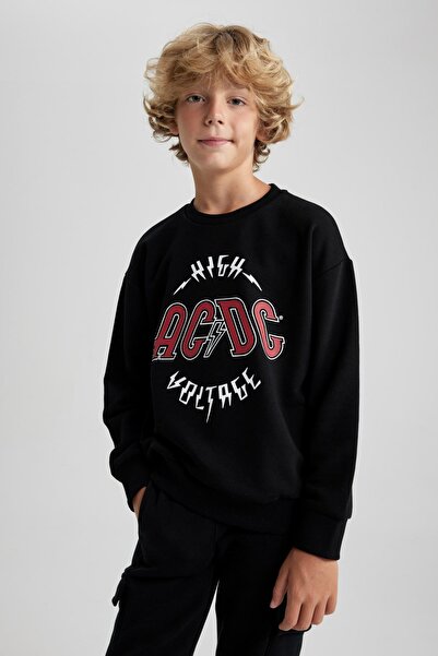 DeFacto Erkek Çocuk Ac/dc Bisiklet Yaka Sweatshirt B1289a823au