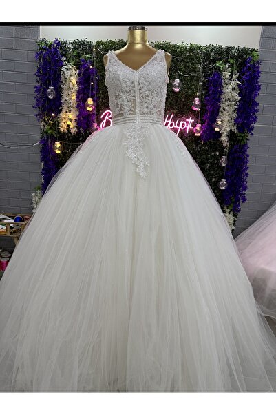 Kayra Modaevi Kabarık Kalın Askı Gelinlik