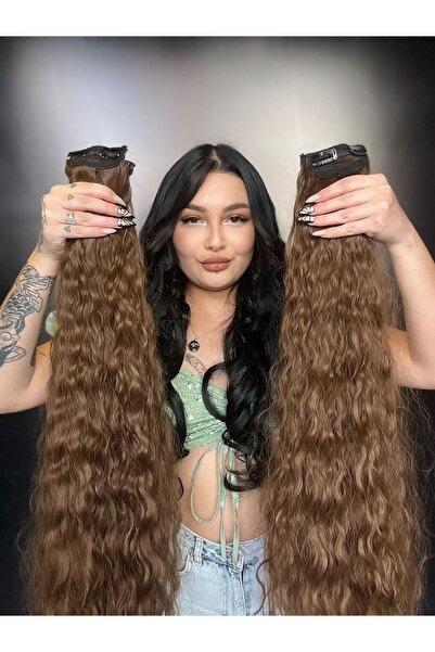 Suzan Peruk Afro Dalgalı 8 Parça Çıt Çıt - Brunette